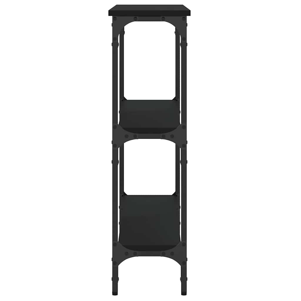 konsolbord 75x22,5x75 cm konstrueret træ sort