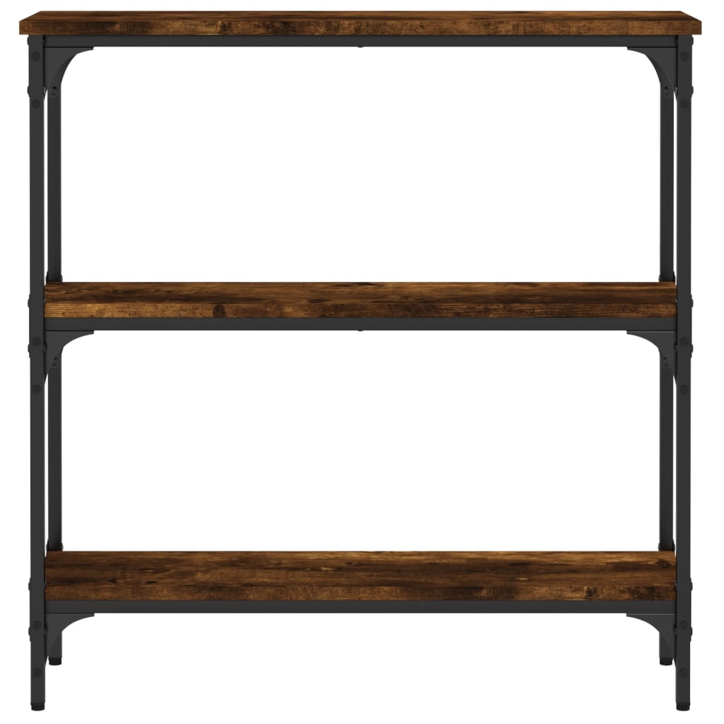 konsolbord 75x22,5x75 cm konstrueret træ røget egetræsfarve