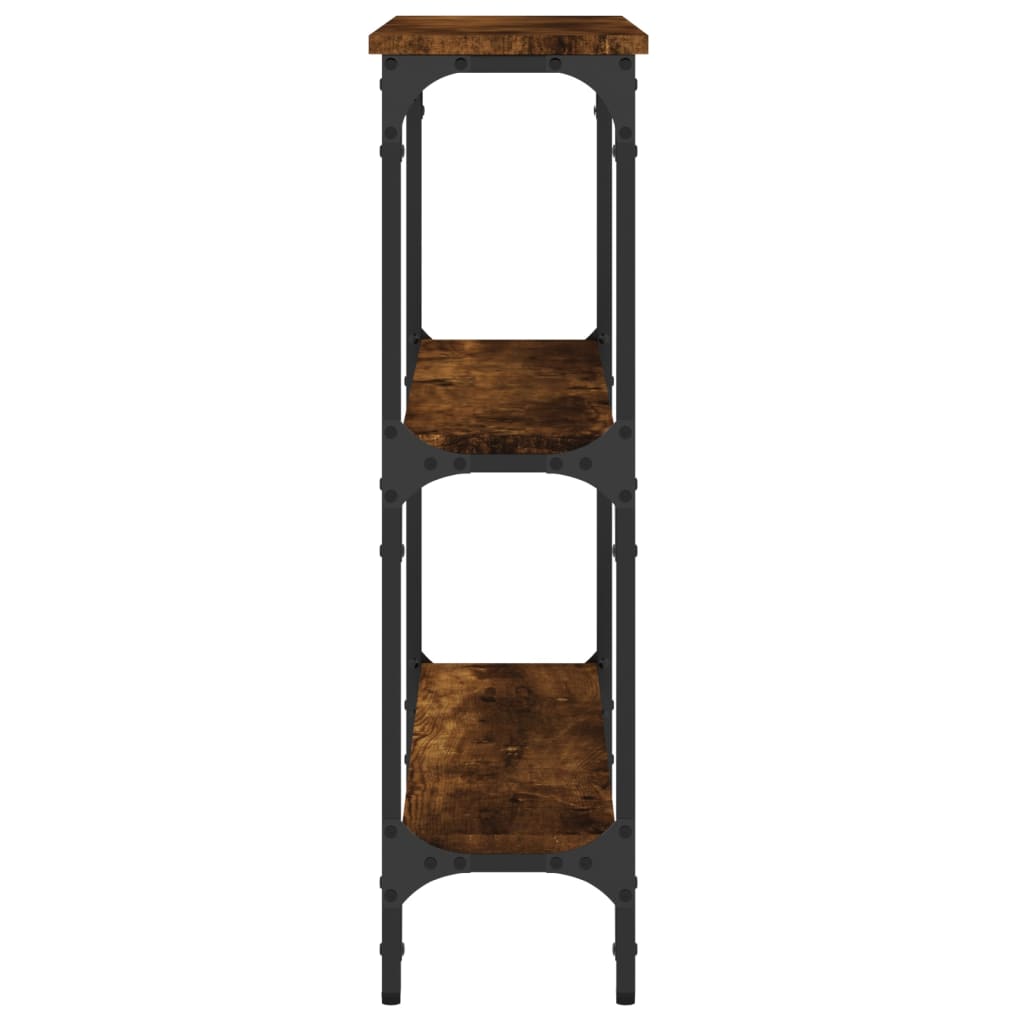 konsolbord 75x22,5x75 cm konstrueret træ røget egetræsfarve