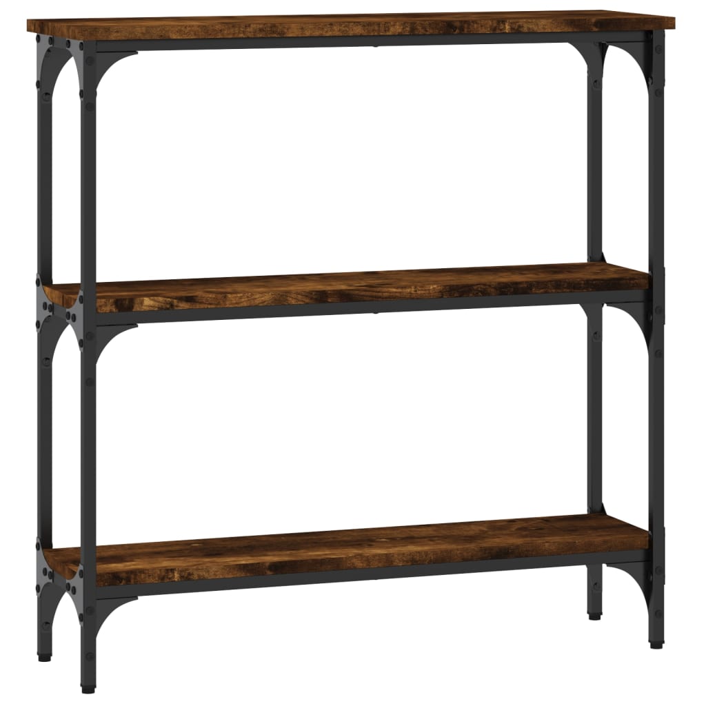 konsolbord 75x22,5x75 cm konstrueret træ røget egetræsfarve