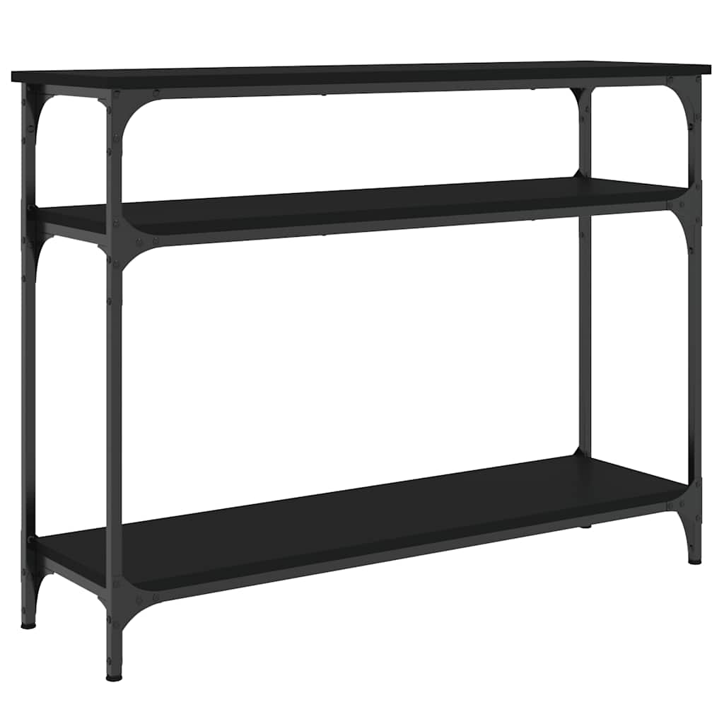 konsolbord 100x29x75 cm konstrueret træ sort