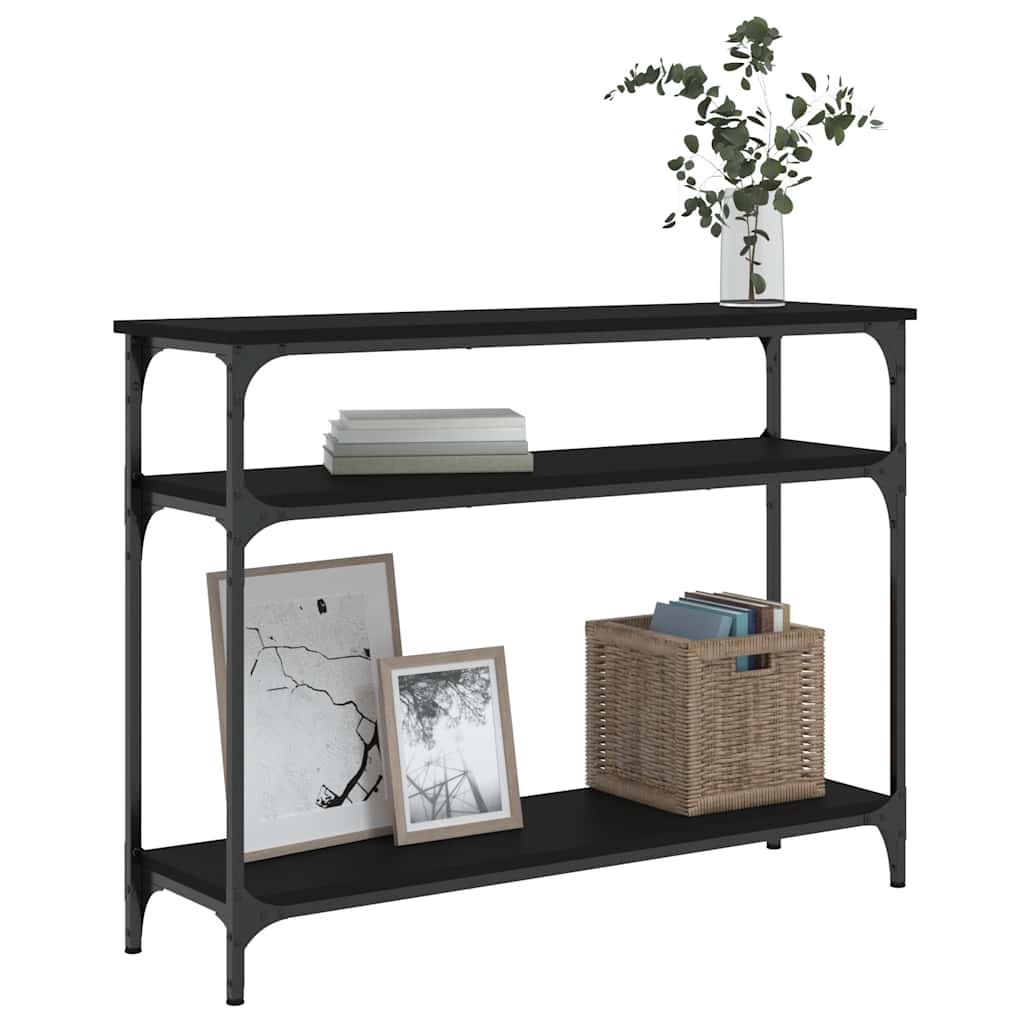 konsolbord 100x29x75 cm konstrueret træ sort
