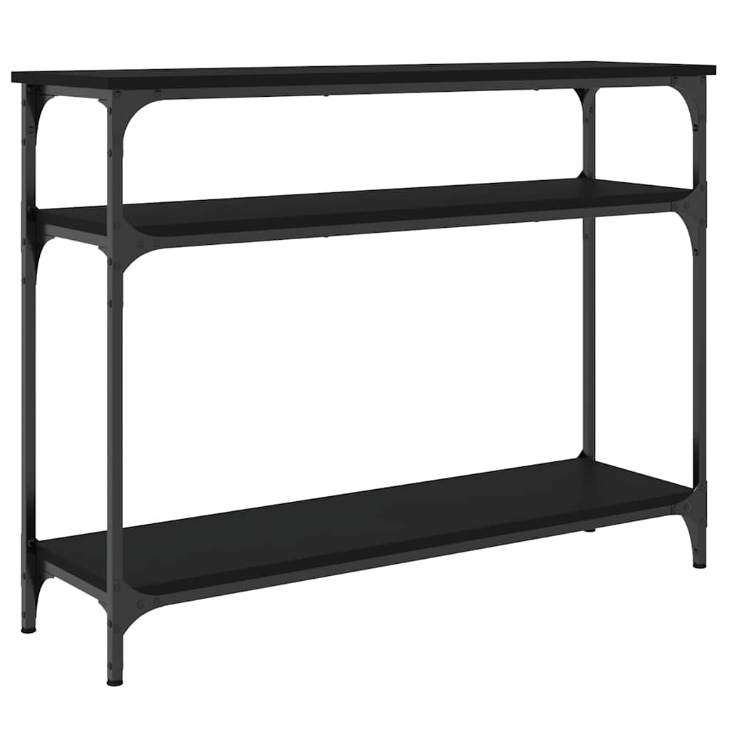 konsolbord 100x29x75 cm konstrueret træ sort