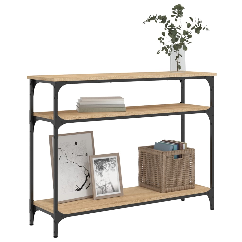 konsolbord 100x29x75 cm konstrueret træ sonoma-eg