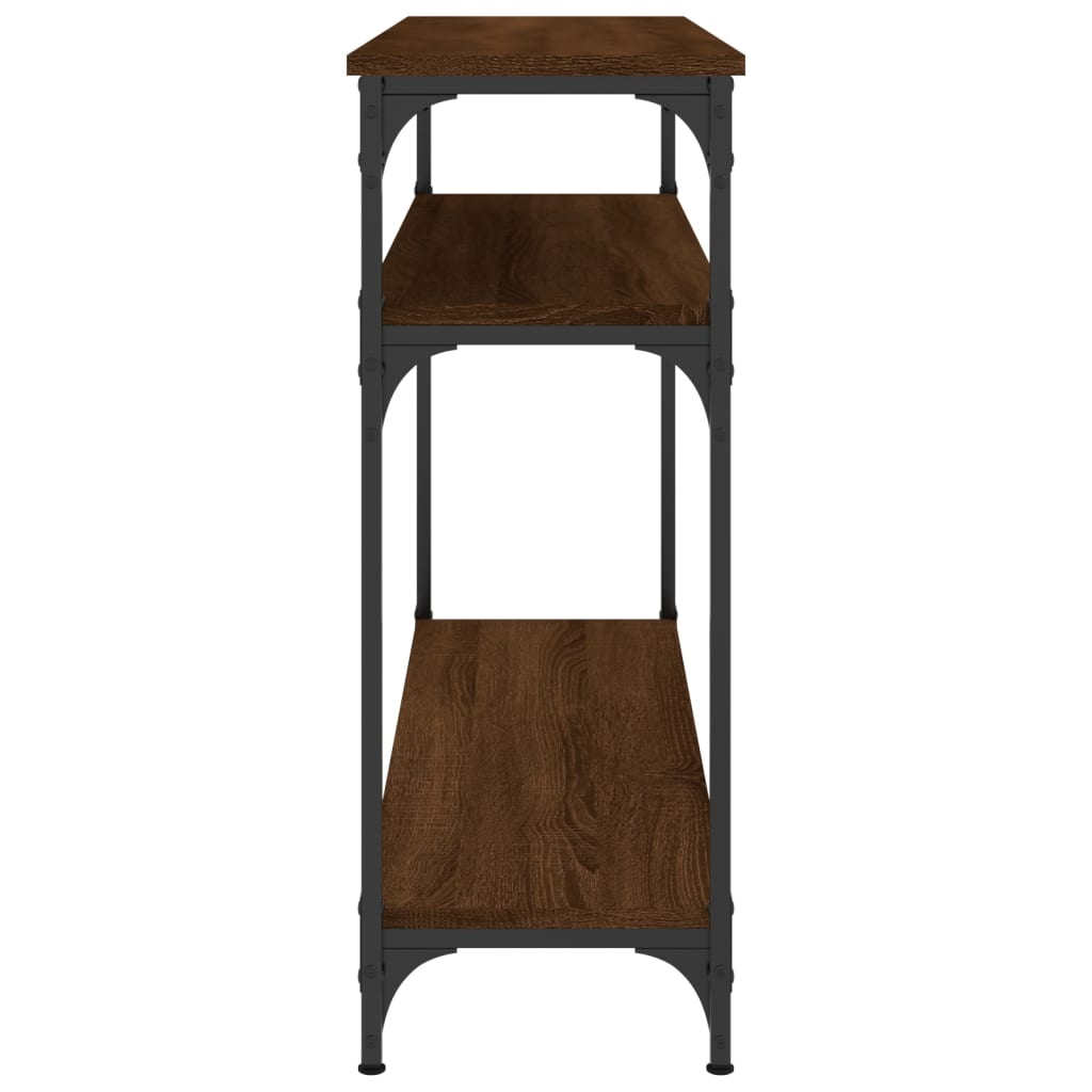 konsolbord 100x29x75 cm konstrueret træ brun egetræ