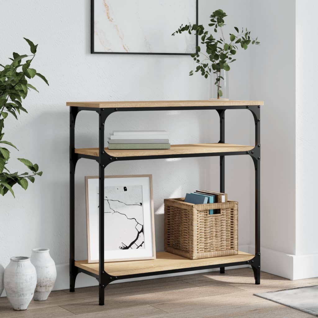 konsolbord 75x29x75 cm konstrueret træ sonoma-eg