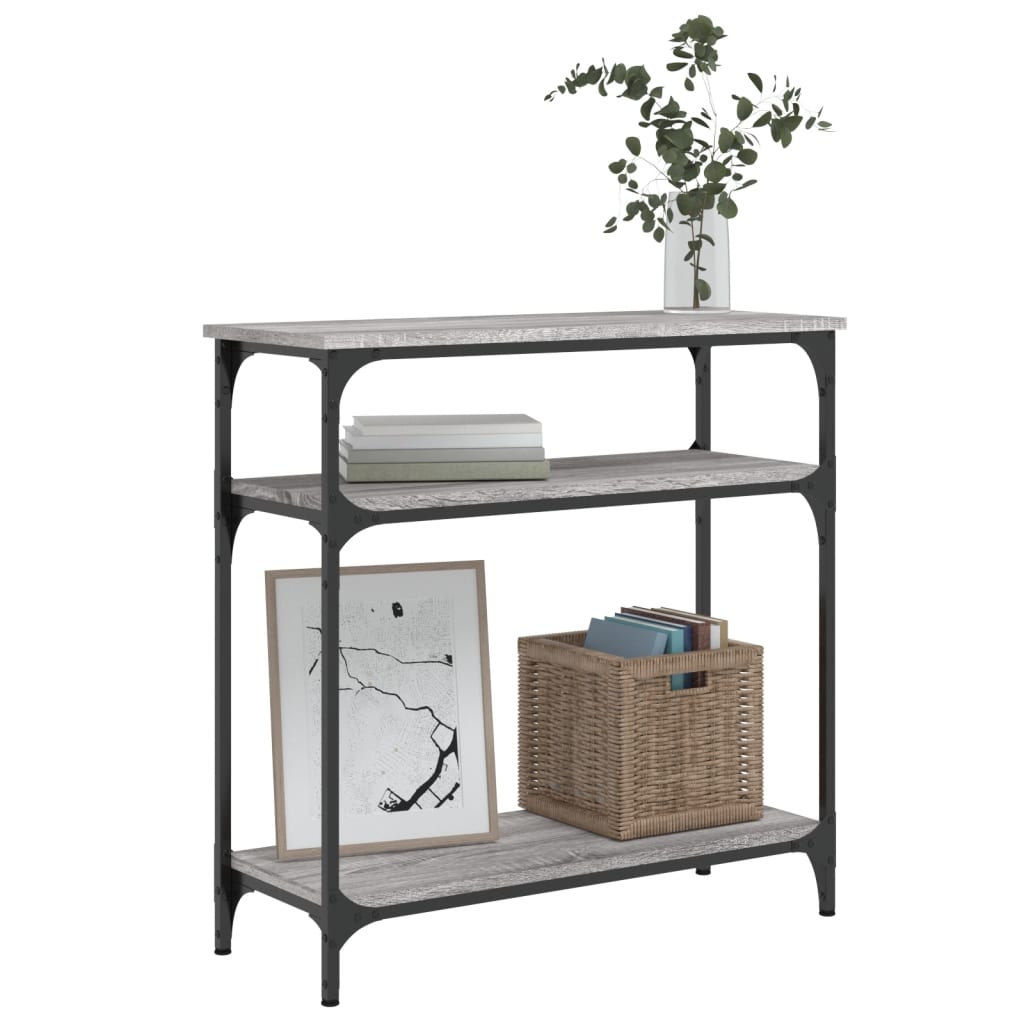 konsolbord 75x29x75 cm konstrueret træ grå sonoma-eg