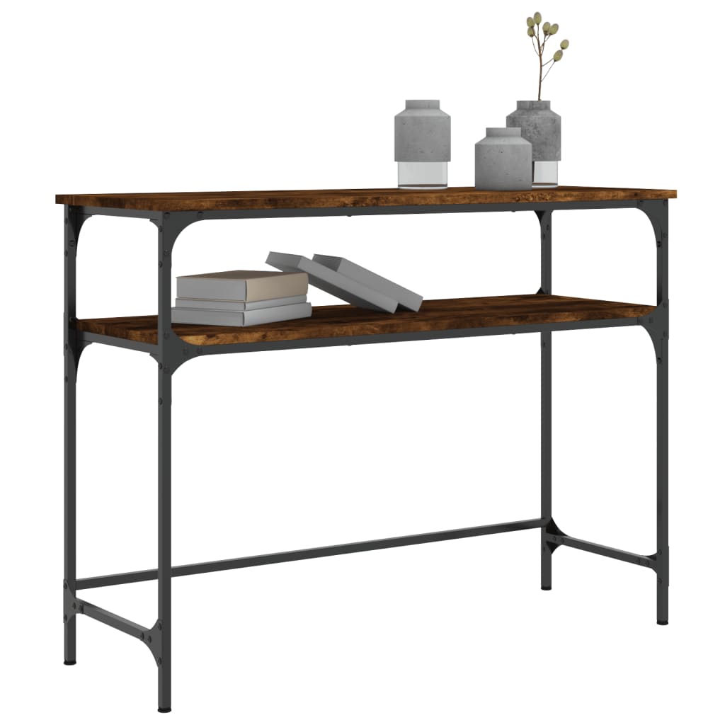 konsolbord 100x35,5x75 cm konstrueret træ røget egetræsfarve