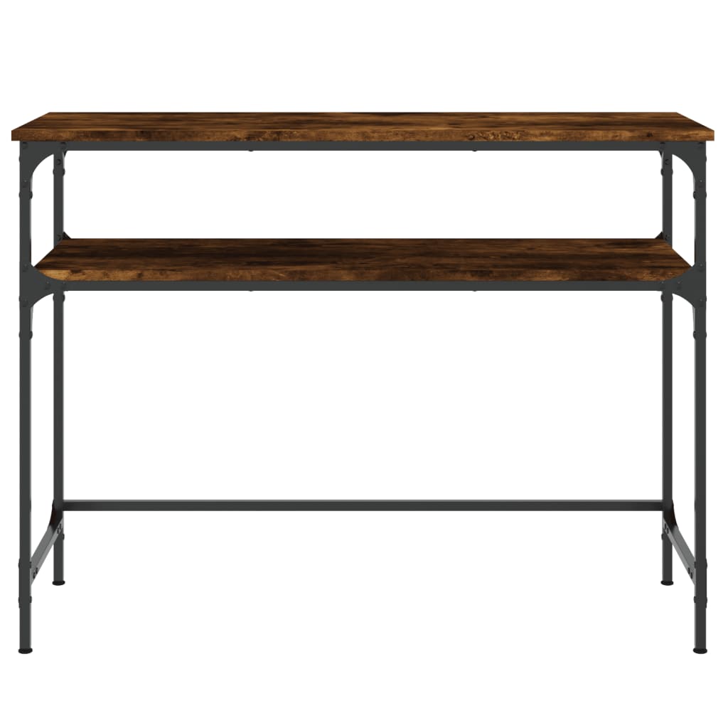 konsolbord 100x35,5x75 cm konstrueret træ røget egetræsfarve