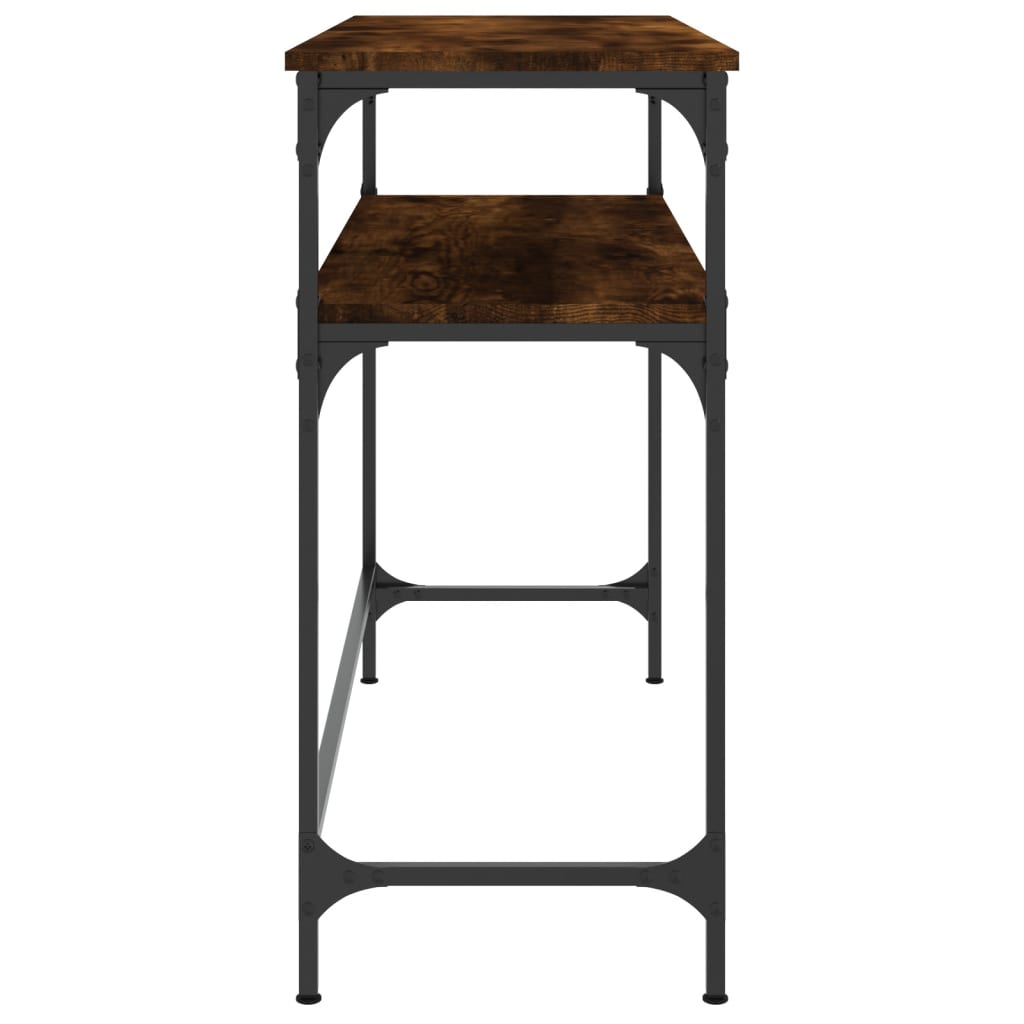 konsolbord 100x35,5x75 cm konstrueret træ røget egetræsfarve