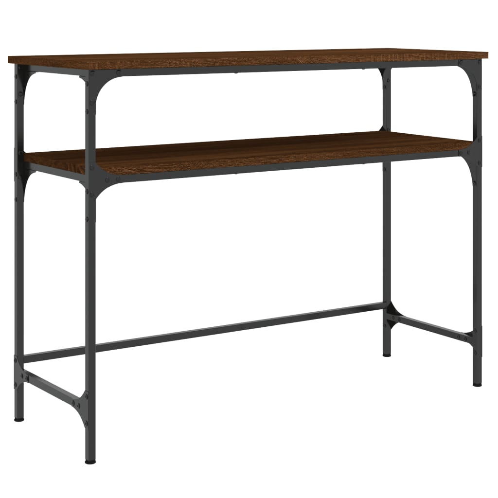 konsolbord 100x35,5x75 cm konstrueret træ brunt egetræ