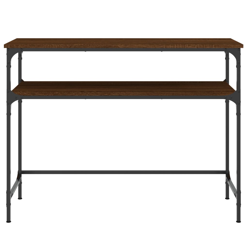 konsolbord 100x35,5x75 cm konstrueret træ brunt egetræ