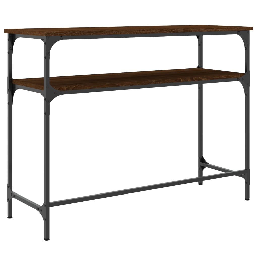konsolbord 100x35,5x75 cm konstrueret træ brunt egetræ