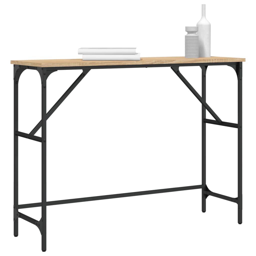konsolbord 100x32x75 cm konstrueret træ sonoma-eg