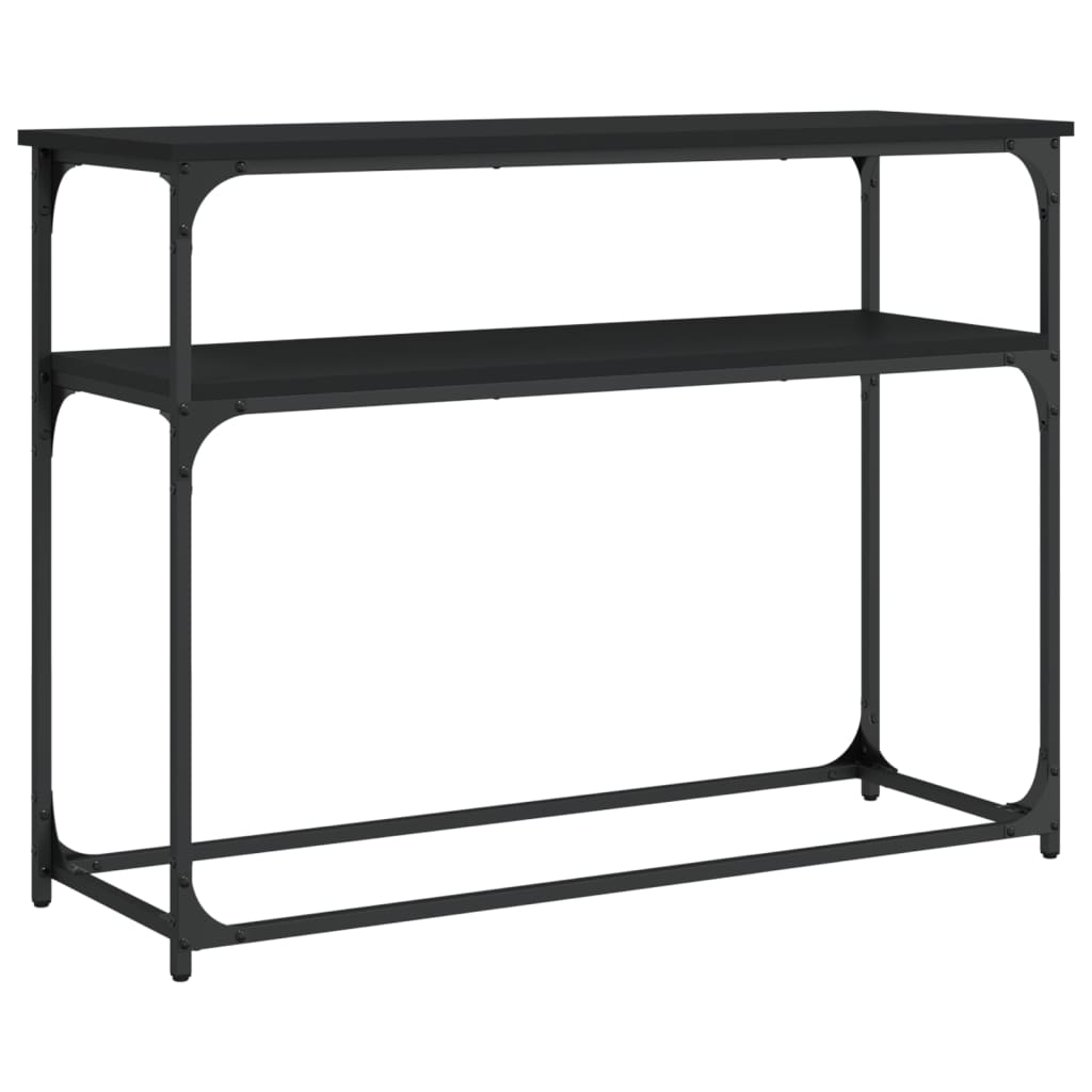 konsolbord 100x35,5x75 cm konstrueret træ sort