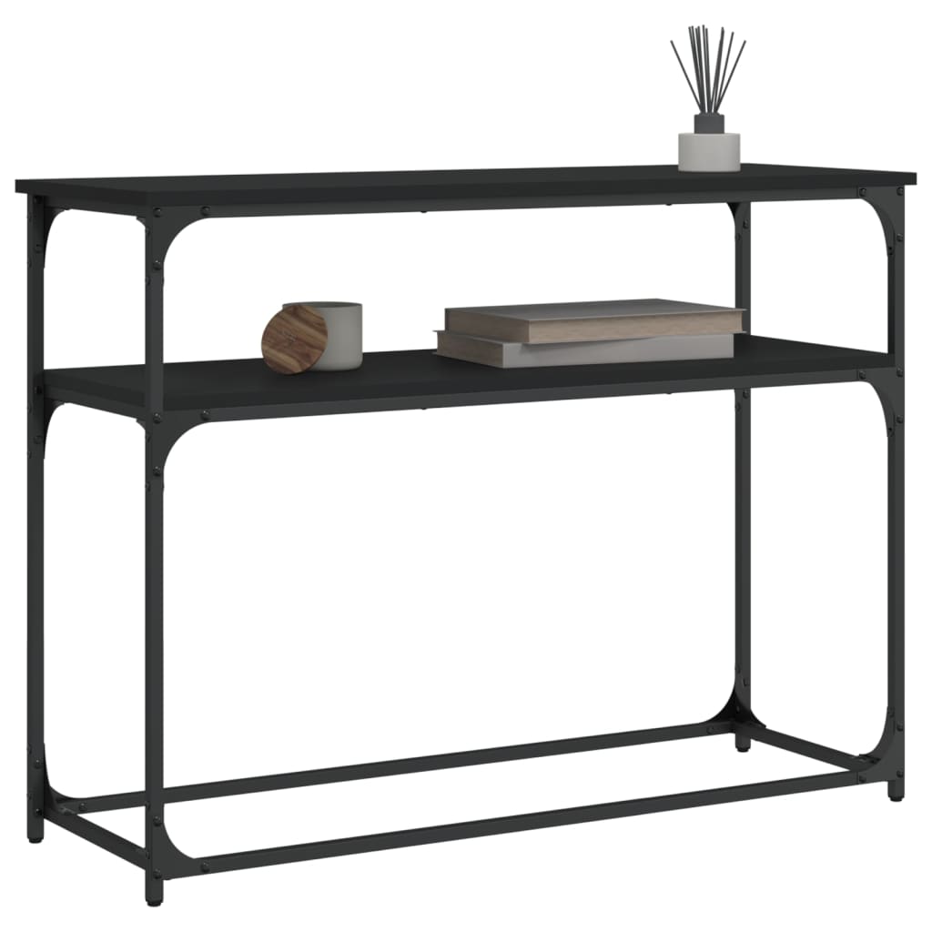 konsolbord 100x35,5x75 cm konstrueret træ sort
