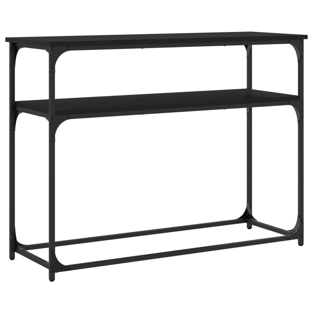 konsolbord 100x35,5x75 cm konstrueret træ sort