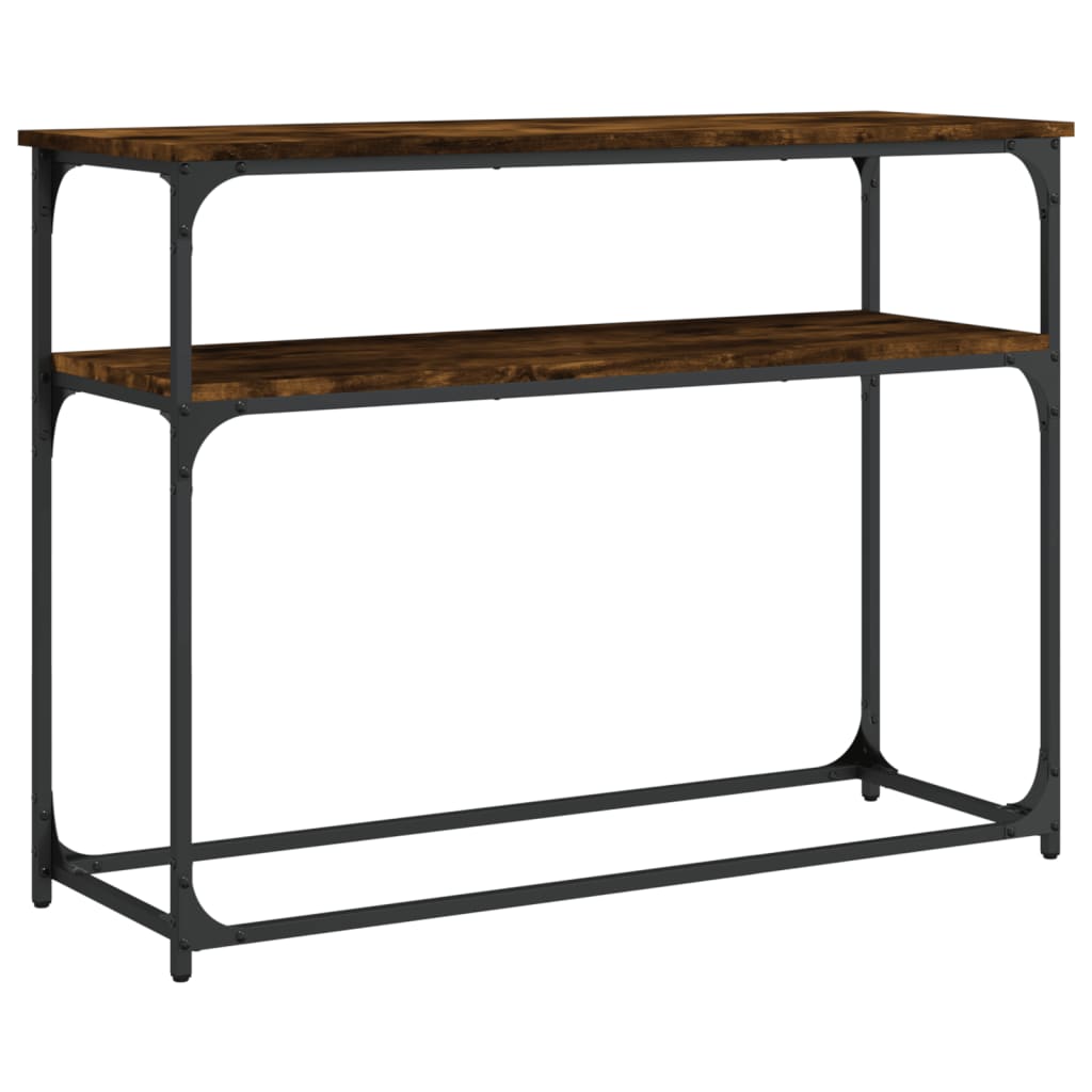 konsolbord 100x35,5x75 cm konstrueret træ røget egetræsfarve