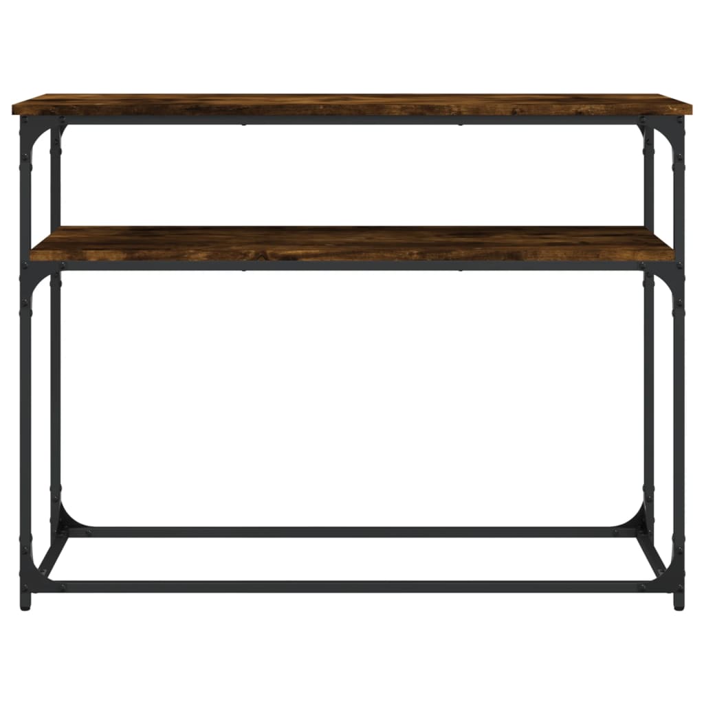 konsolbord 100x35,5x75 cm konstrueret træ røget egetræsfarve