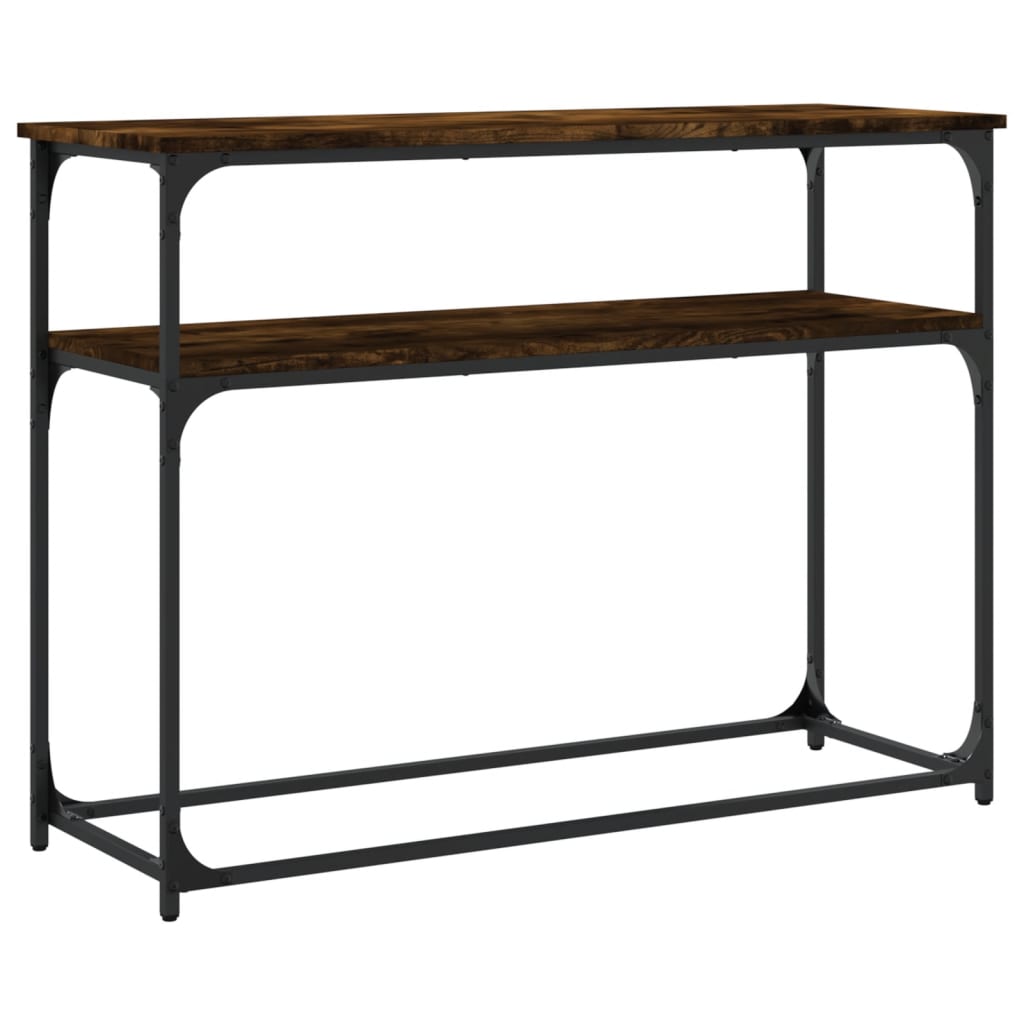 konsolbord 100x35,5x75 cm konstrueret træ røget egetræsfarve