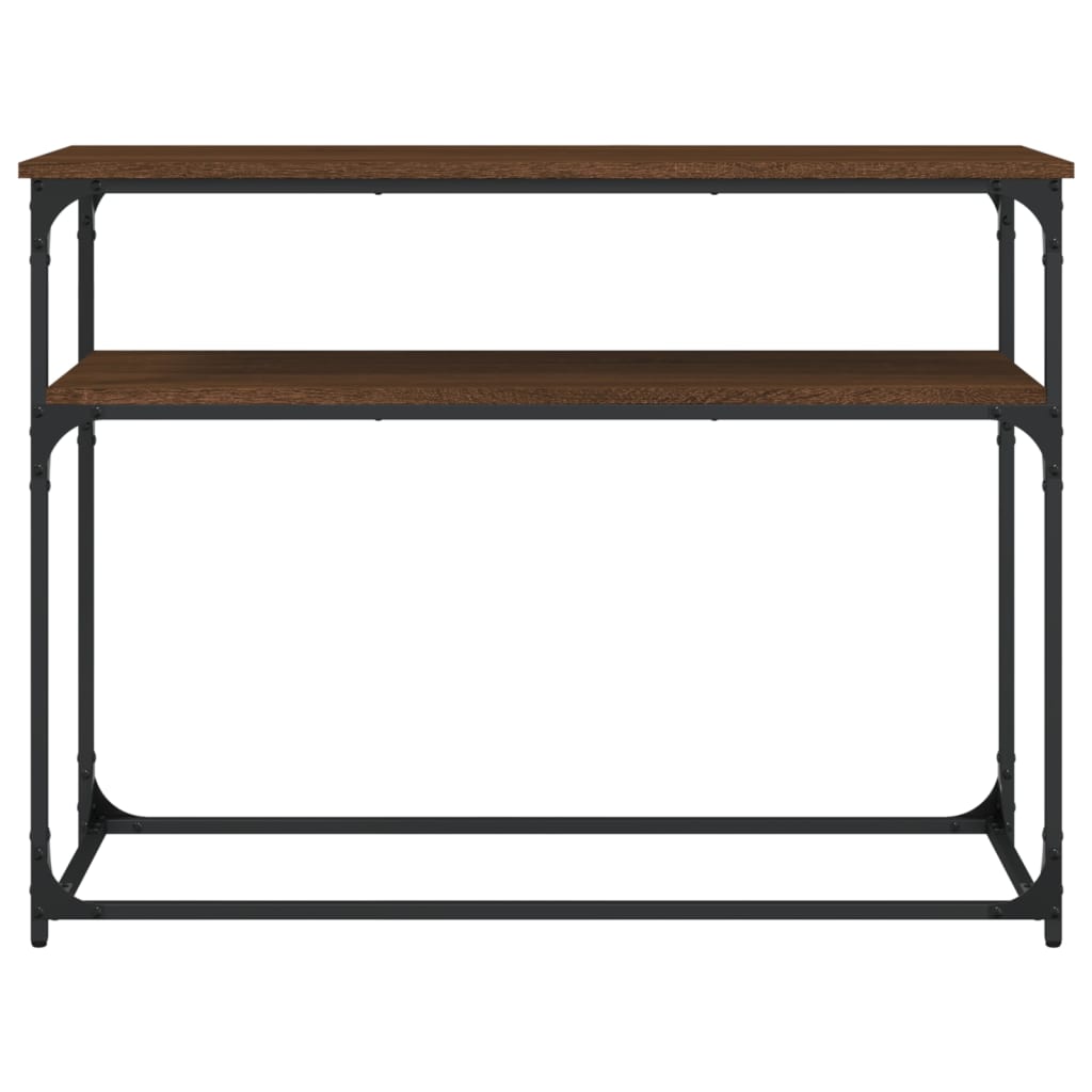 konsolbord 100x35,5x75 cm konstrueret træ brunt egetræ