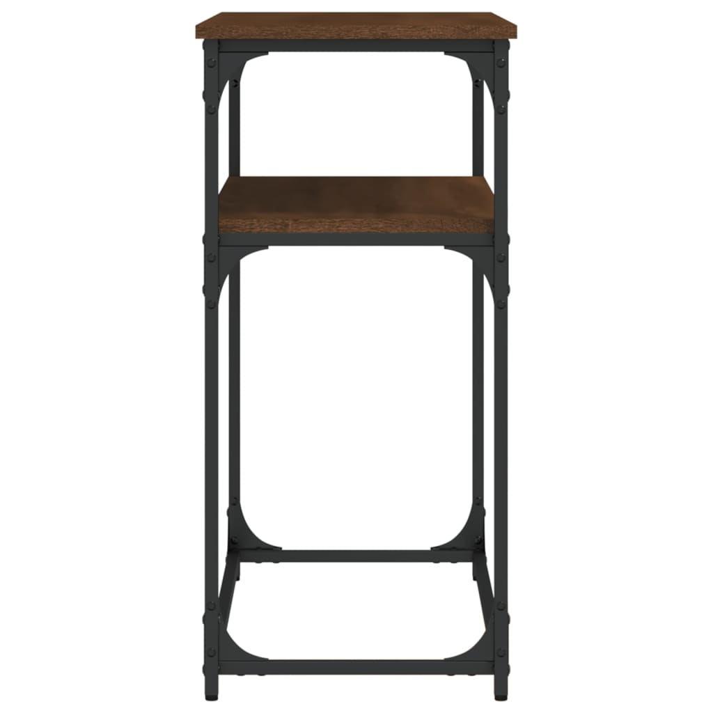 konsolbord 100x35,5x75 cm konstrueret træ brunt egetræ