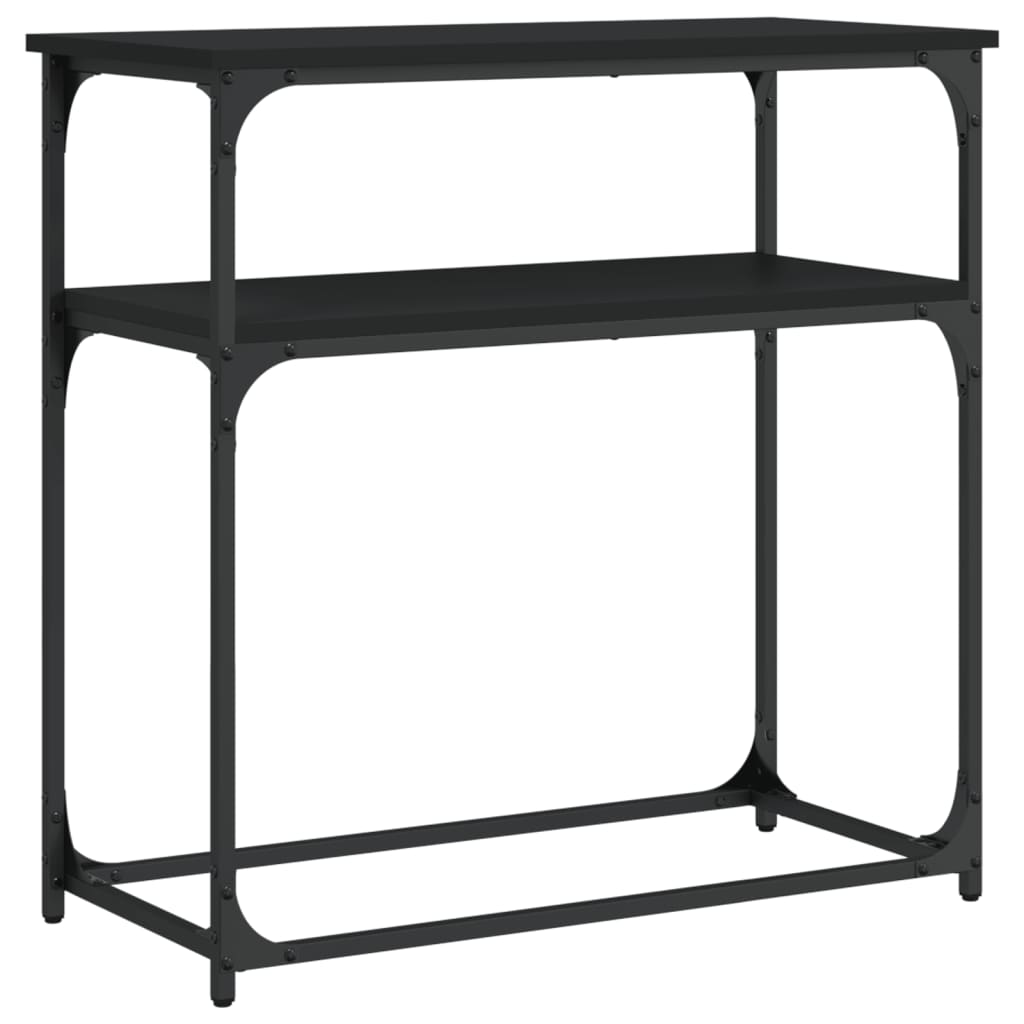 konsolbord 75x35,5x75 cm konstrueret træ sort