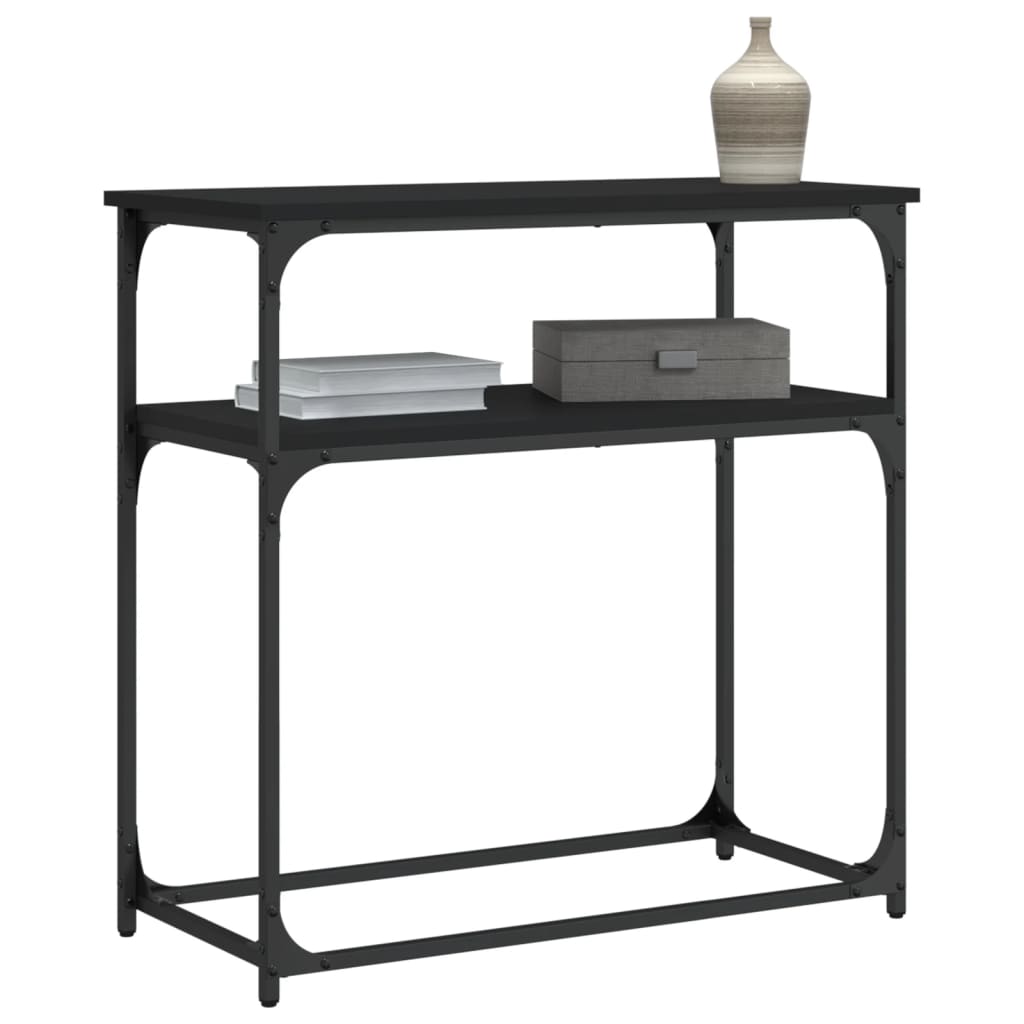 konsolbord 75x35,5x75 cm konstrueret træ sort