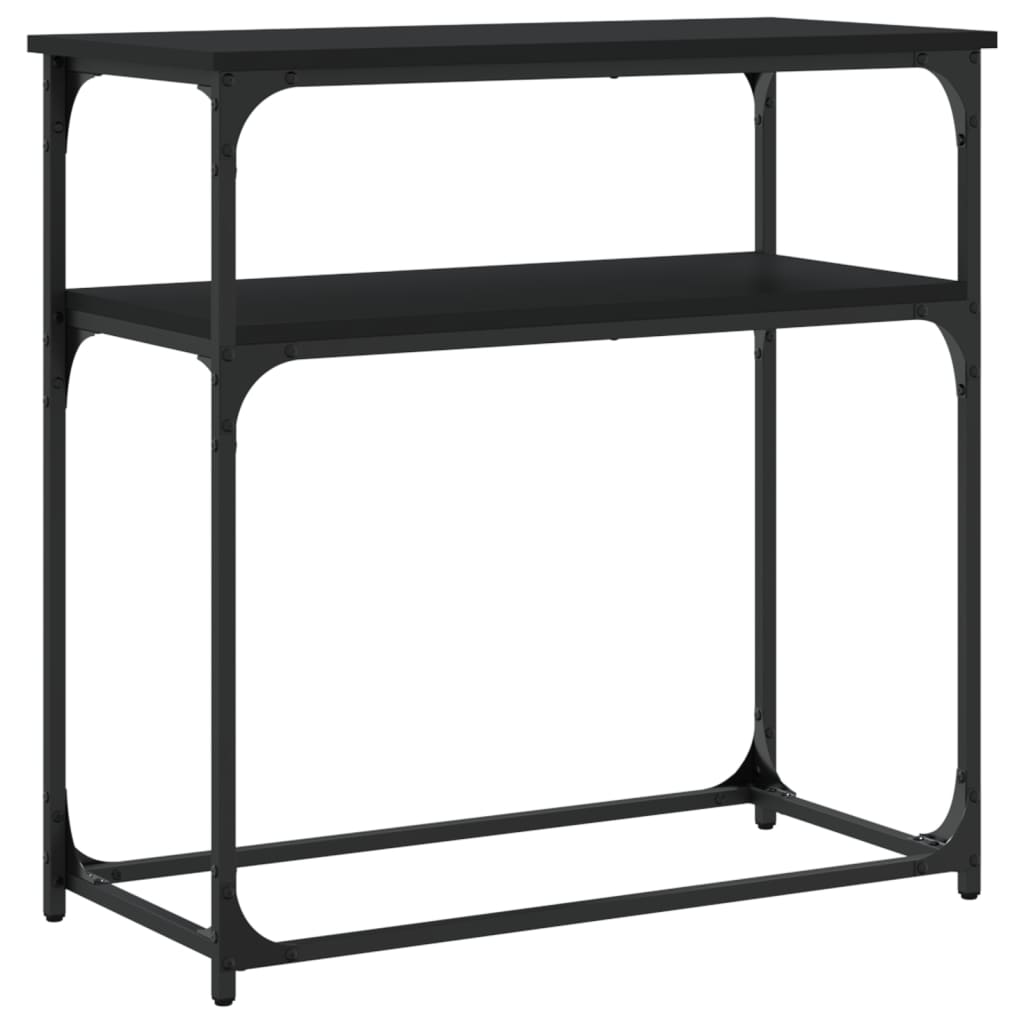 konsolbord 75x35,5x75 cm konstrueret træ sort