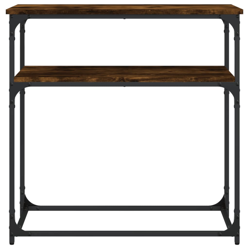 konsolbord 75x35,5x75 cm konstrueret træ røget egetræsfarve