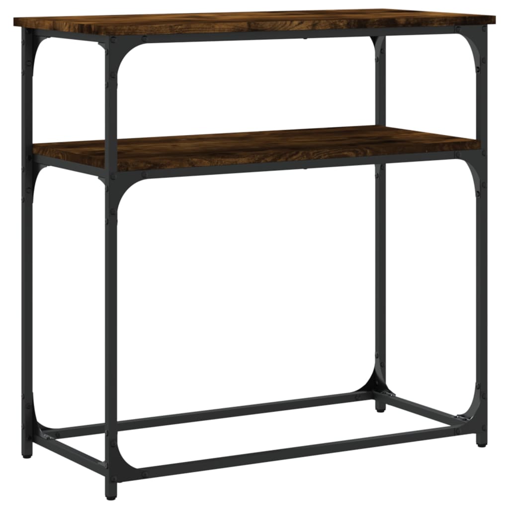 konsolbord 75x35,5x75 cm konstrueret træ røget egetræsfarve