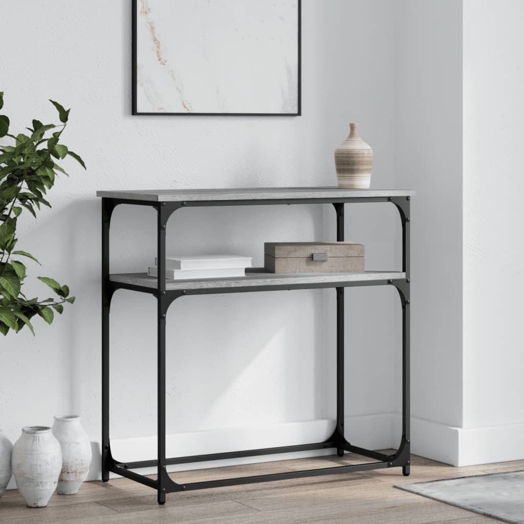 konsolbord 75x35,5x75 cm konstrueret træ grå sonoma-eg