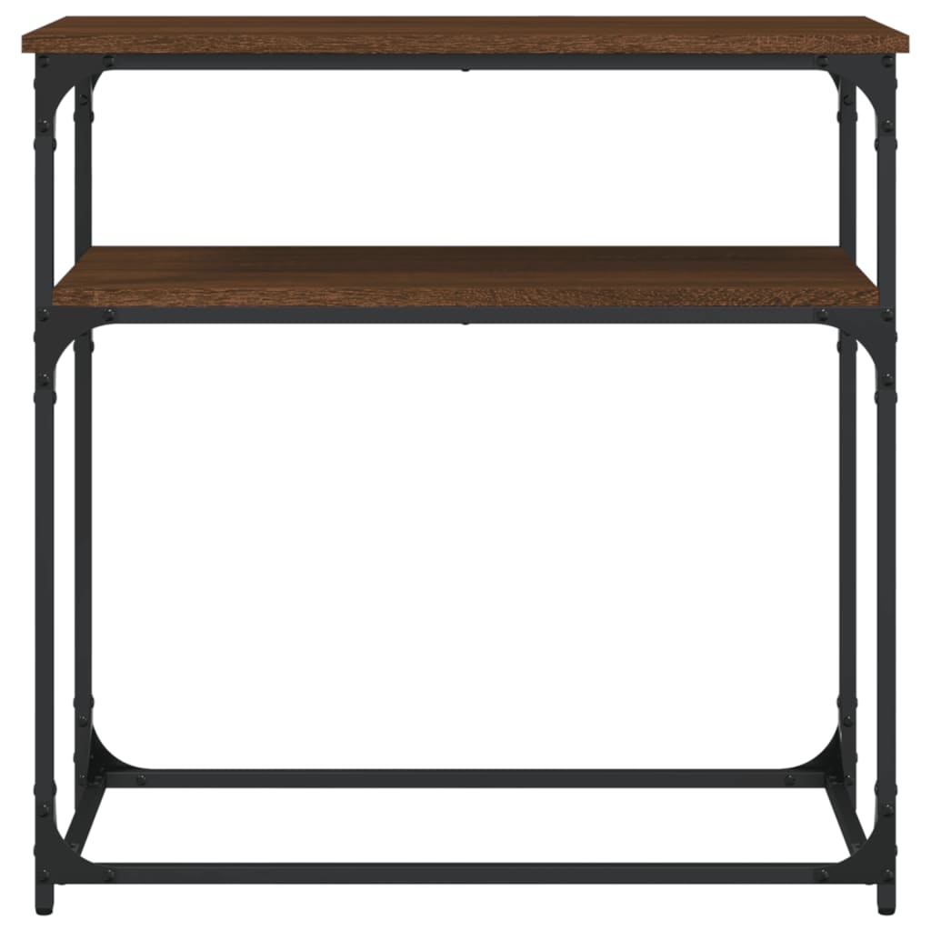 konsolbord 75x35,5x75 cm konstrueret træ brun egetræsfarve