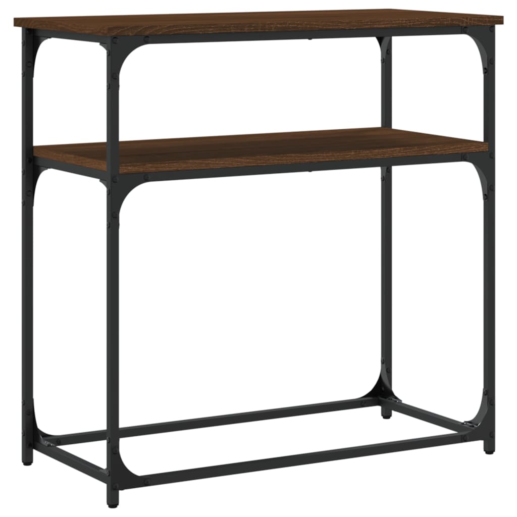 konsolbord 75x35,5x75 cm konstrueret træ brun egetræsfarve