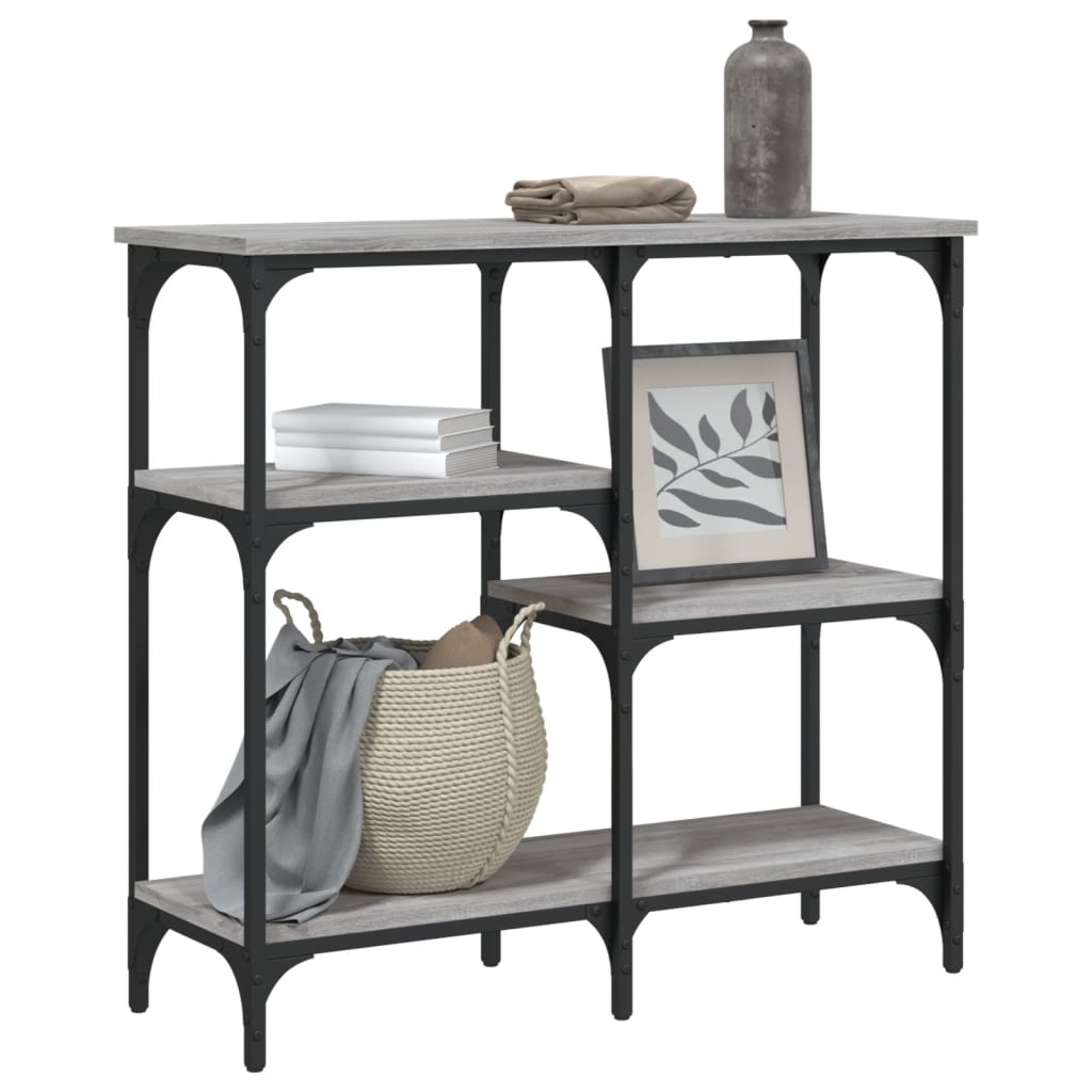 konsolbord 80x29x75 cm konstrueret træ grå sonoma-eg