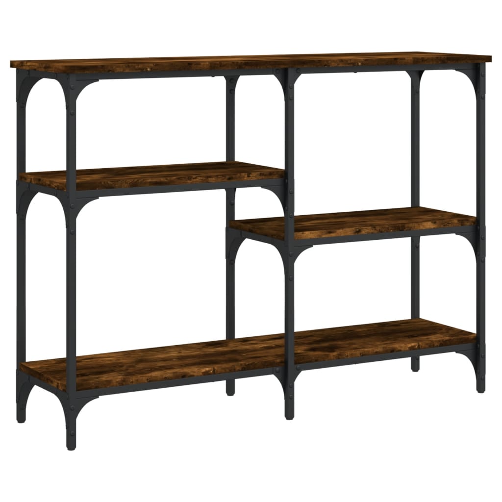 konsolbord 102x29x75 cm konstrueret træ røget egetræsfarve