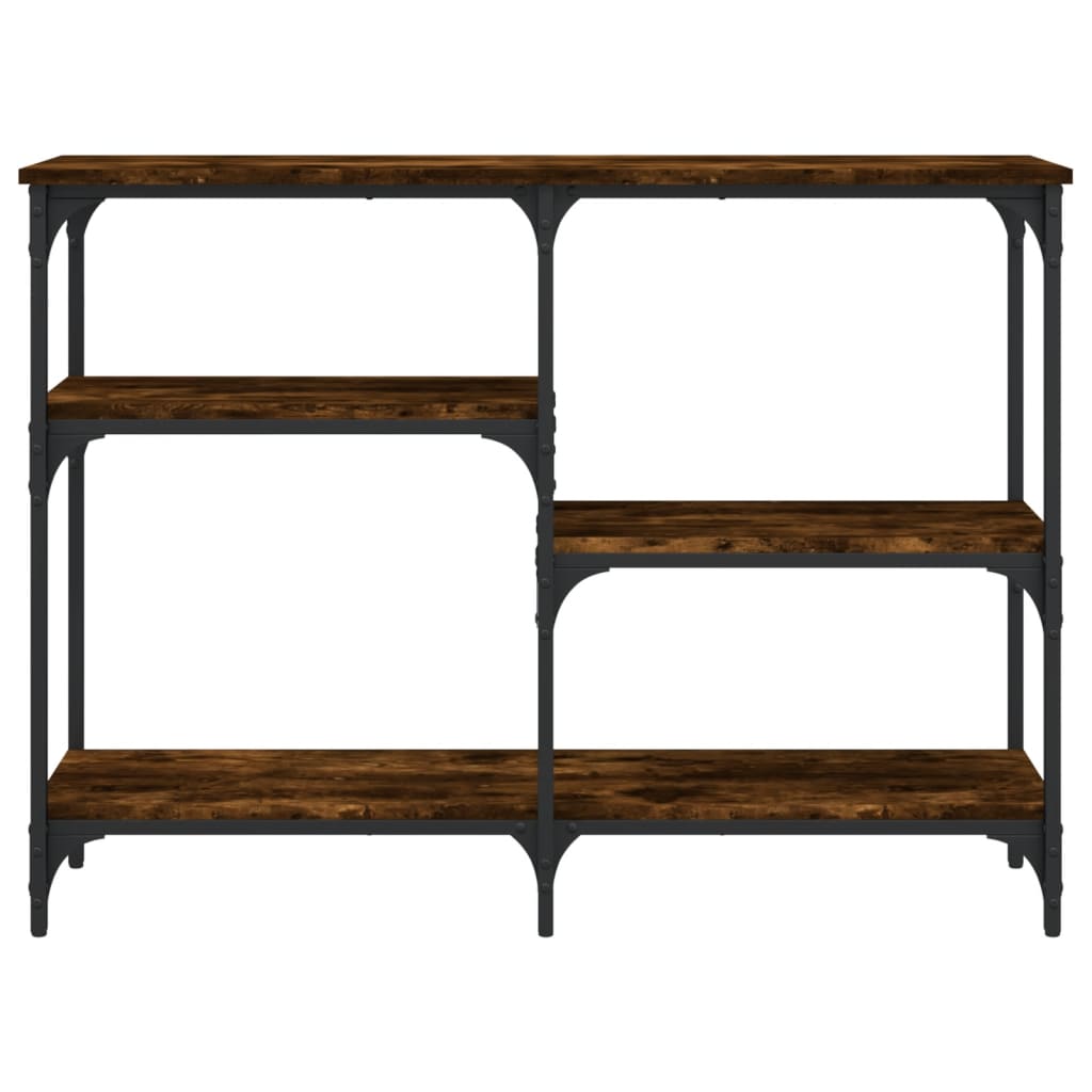 konsolbord 102x29x75 cm konstrueret træ røget egetræsfarve