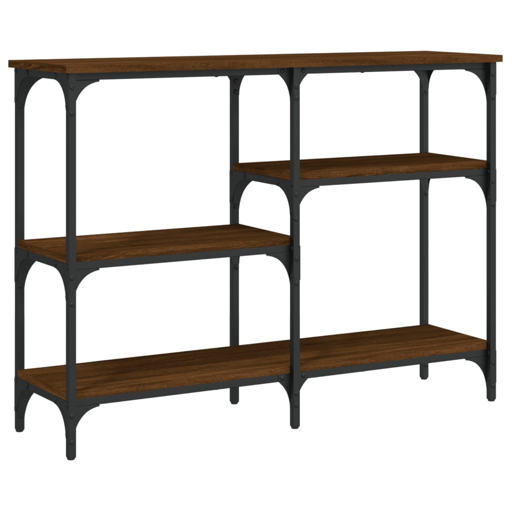 konsolbord 102x29x75 cm konstrueret træ brun egetræ
