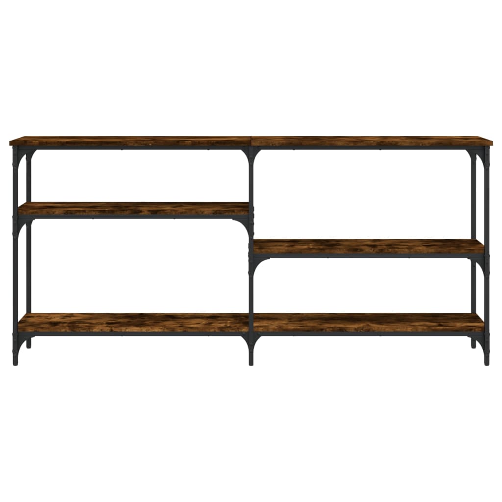 konsolbord 160x29x75 cm konstrueret træ røget egetræsfarve