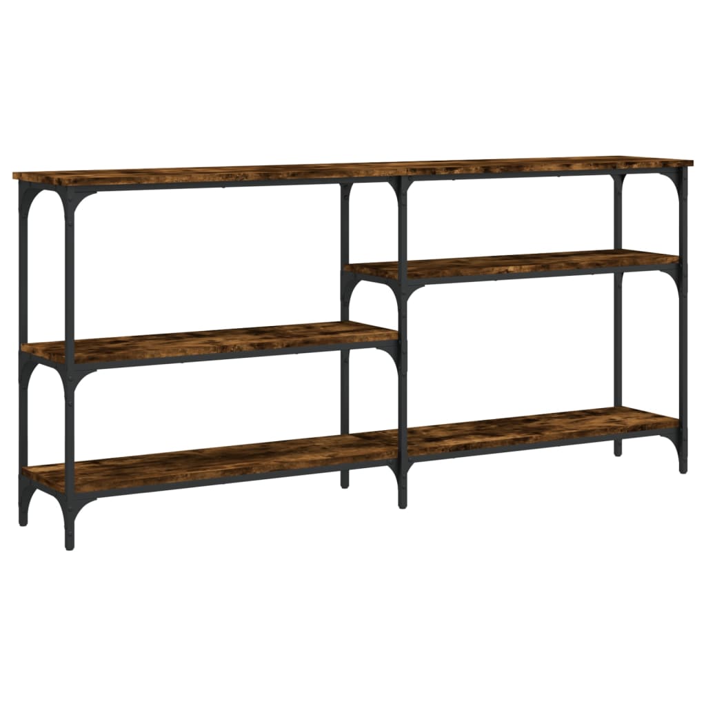 konsolbord 160x29x75 cm konstrueret træ røget egetræsfarve