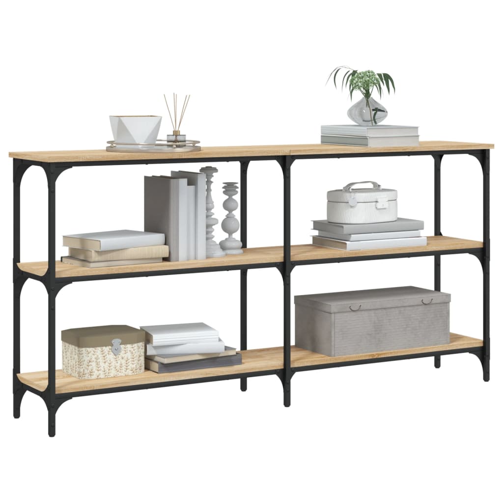 konsolbord 150x29x75 cm konstrueret træ sonoma-eg