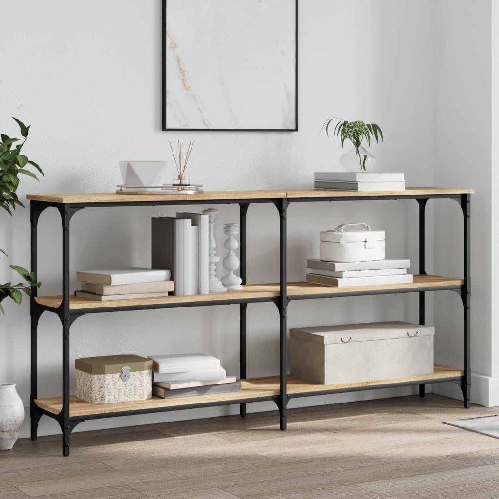 konsolbord 150x29x75 cm konstrueret træ sonoma-eg