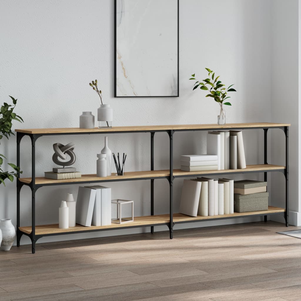 konsolbord Sonoma eg 200x29x75 cm konstrueret træ