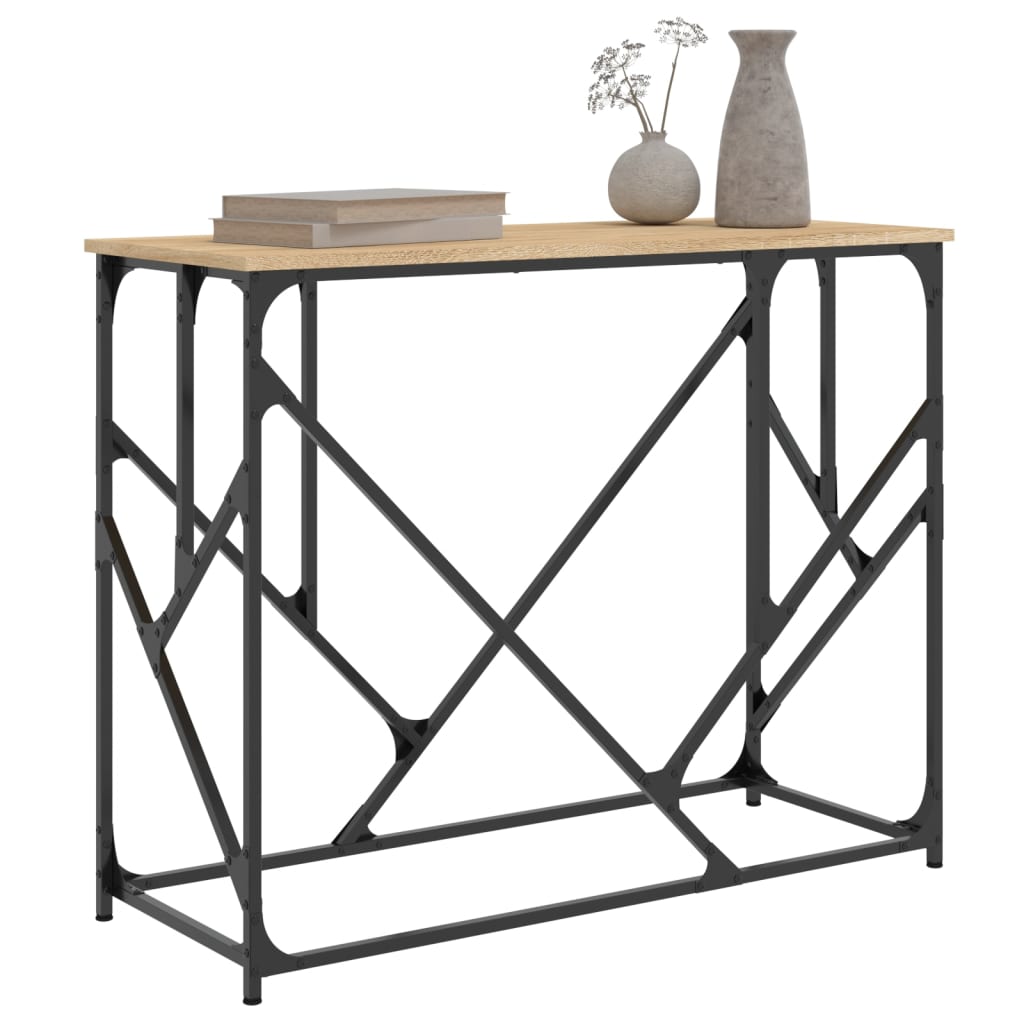 konsolbord 100x40x80 cm konstrueret træ sonoma-eg