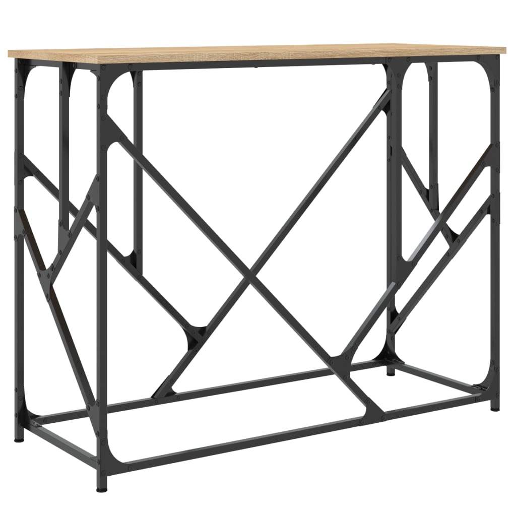 konsolbord 100x40x80 cm konstrueret træ sonoma-eg