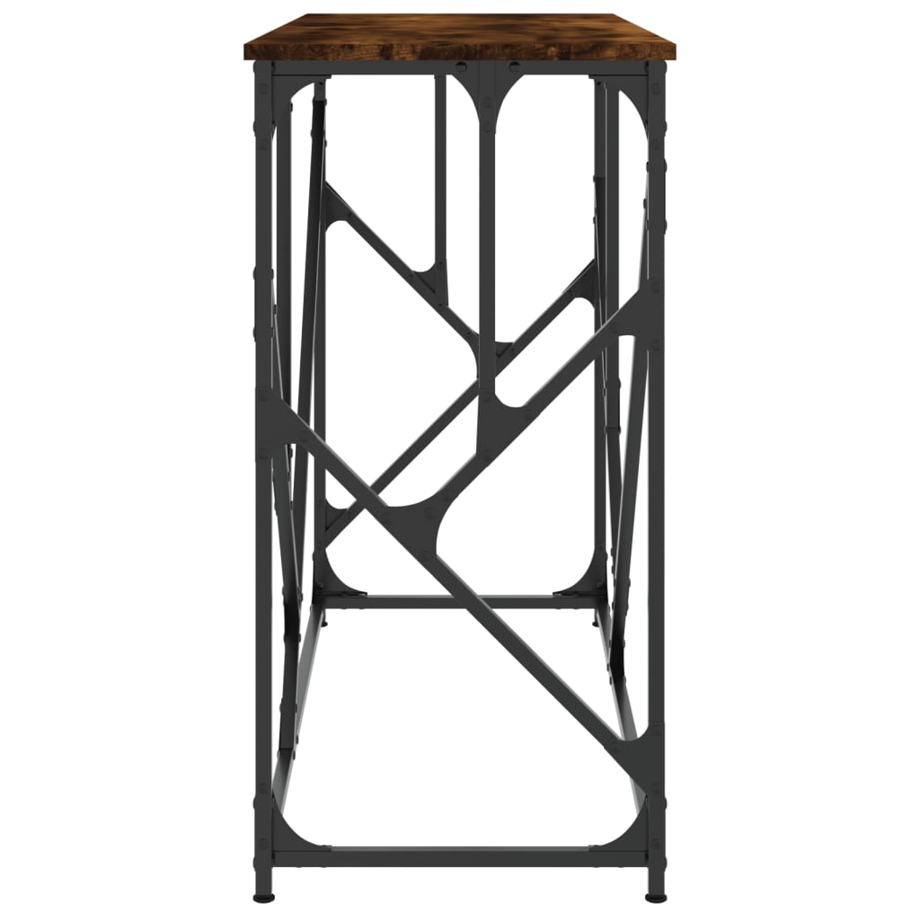 konsolbord 100x40x80 cm konstrueret træ røget egetræsfarve