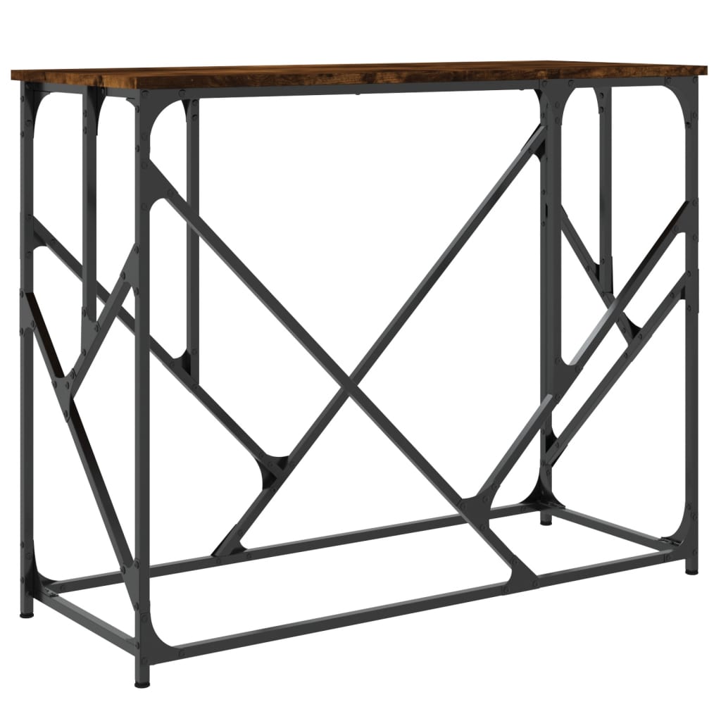 konsolbord 100x40x80 cm konstrueret træ røget egetræsfarve
