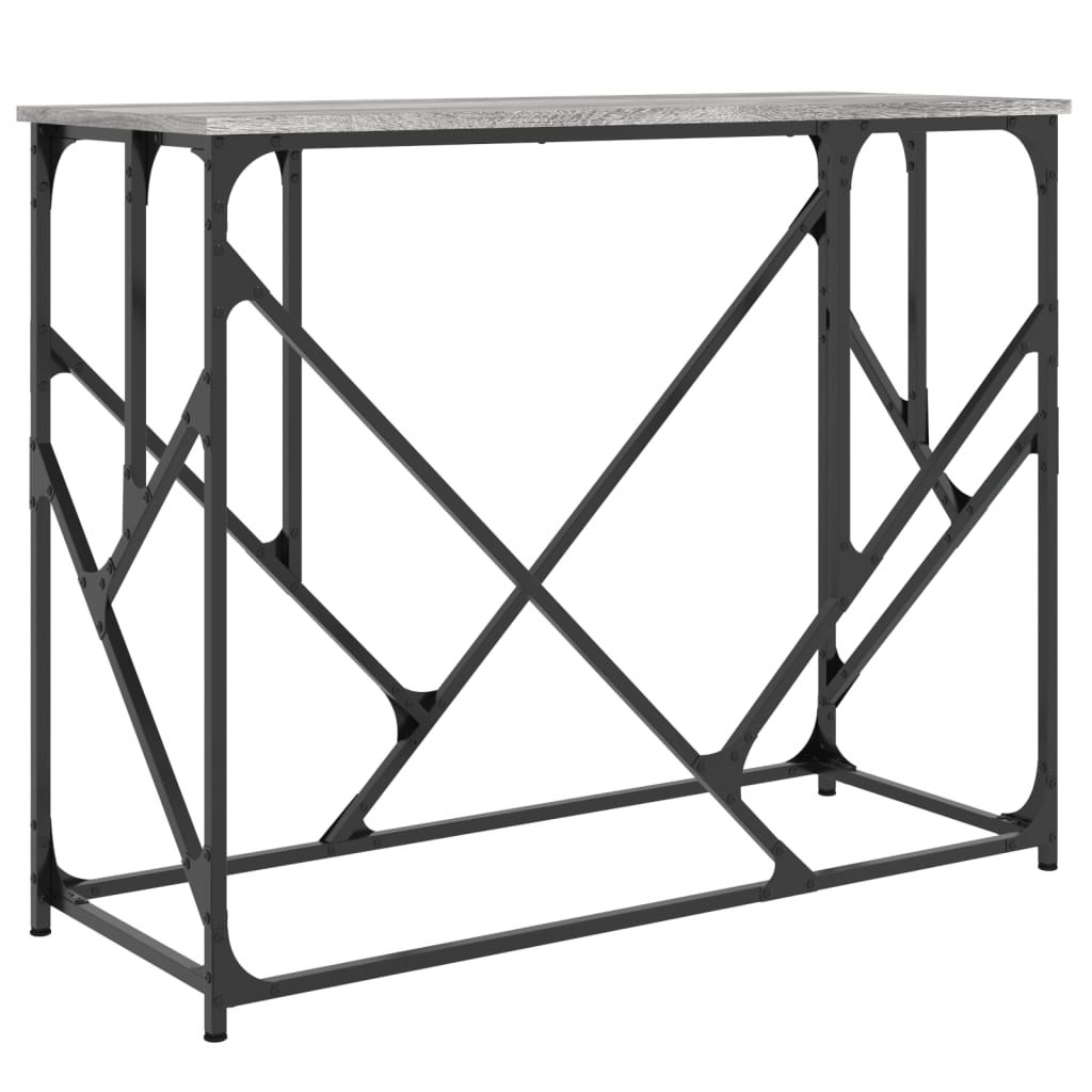 konsolbord 100x40x80 cm konstrueret træ grå sonoma-eg