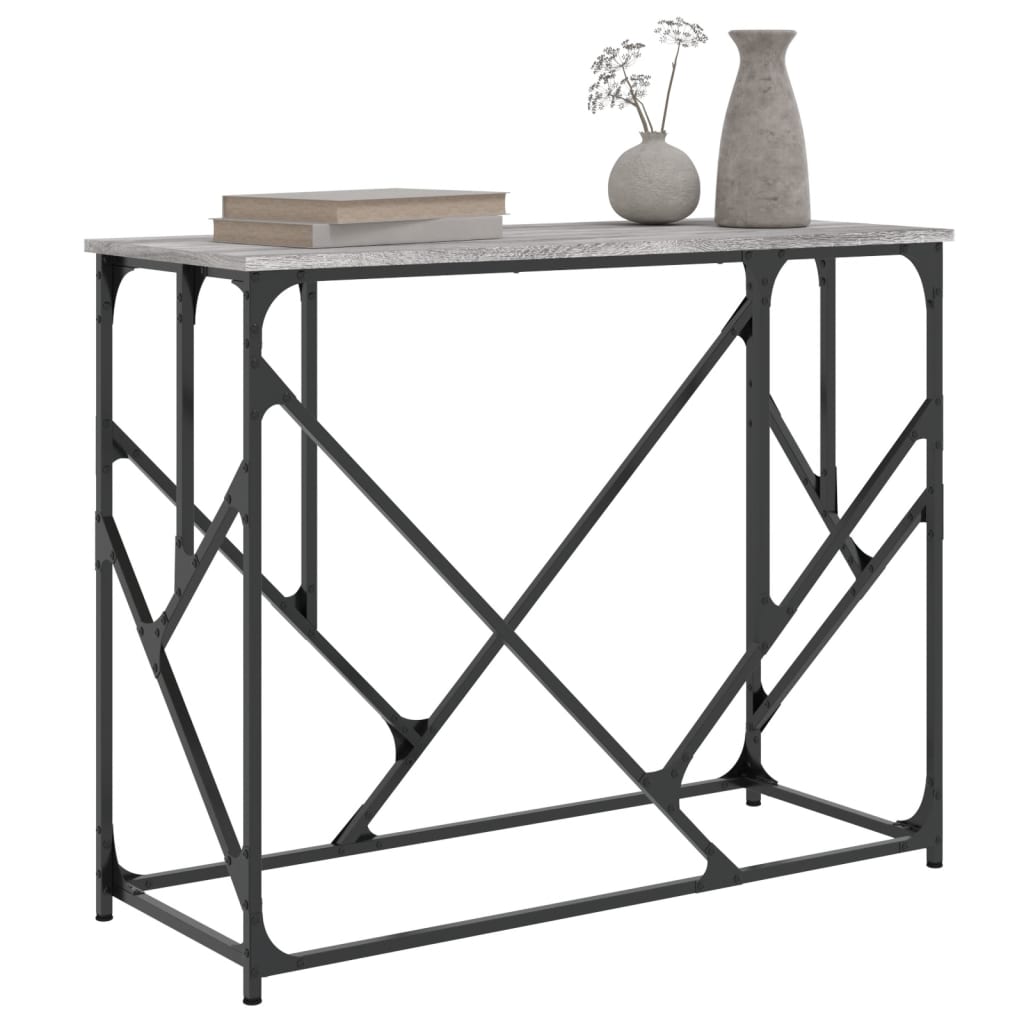 konsolbord 100x40x80 cm konstrueret træ grå sonoma-eg