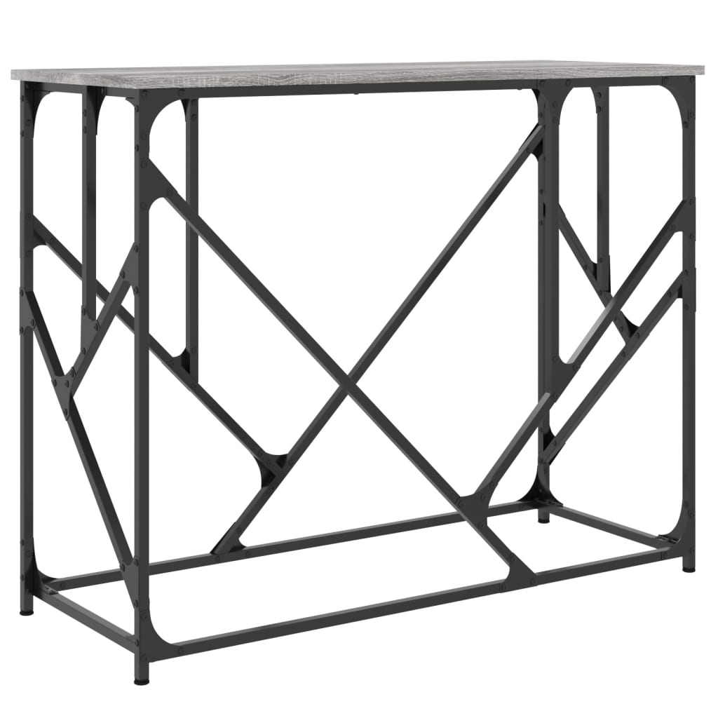 konsolbord 100x40x80 cm konstrueret træ grå sonoma-eg